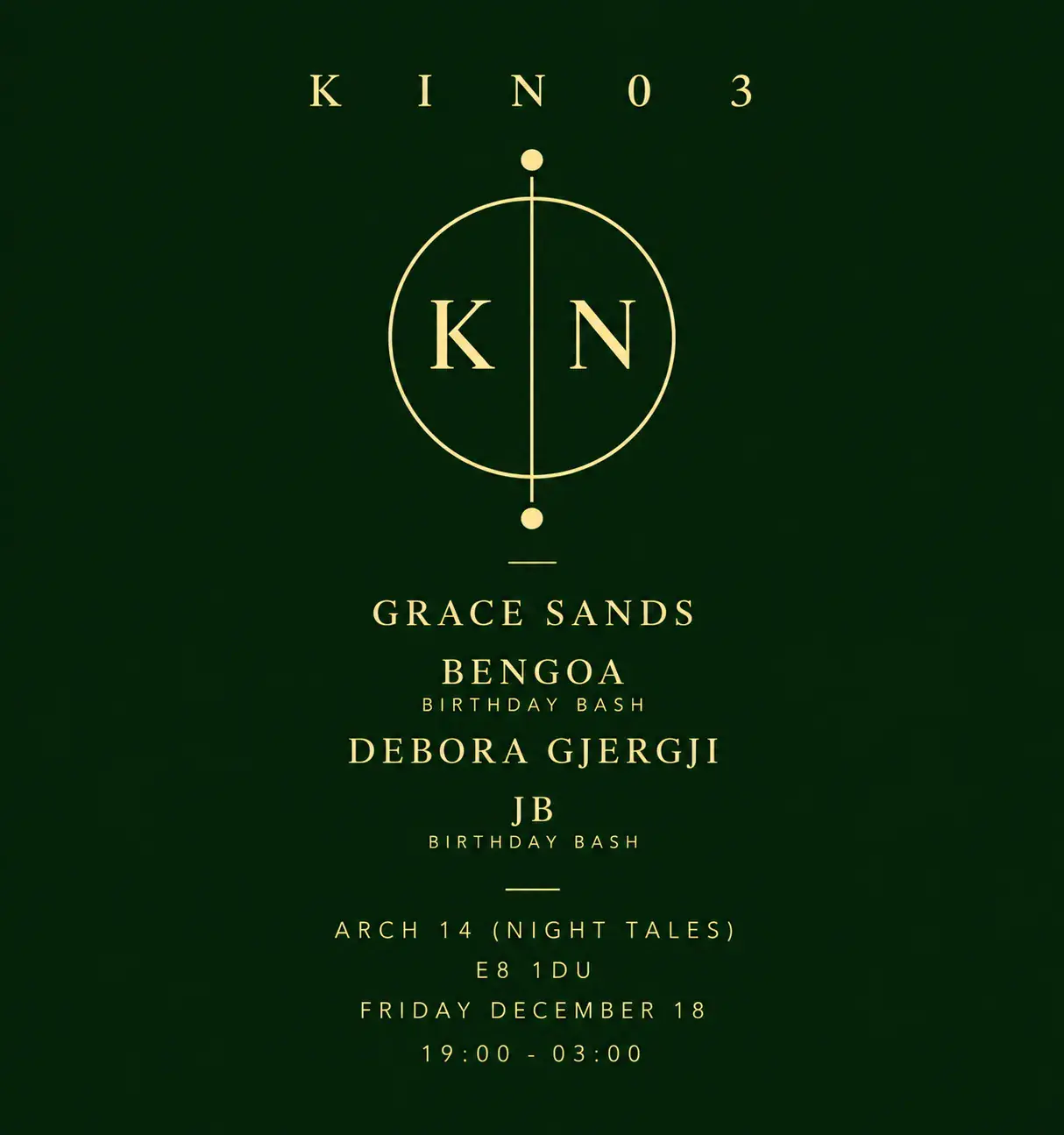KIN03 / / Grace Sands / / Bengoa / / Debora Gjergji / / JB