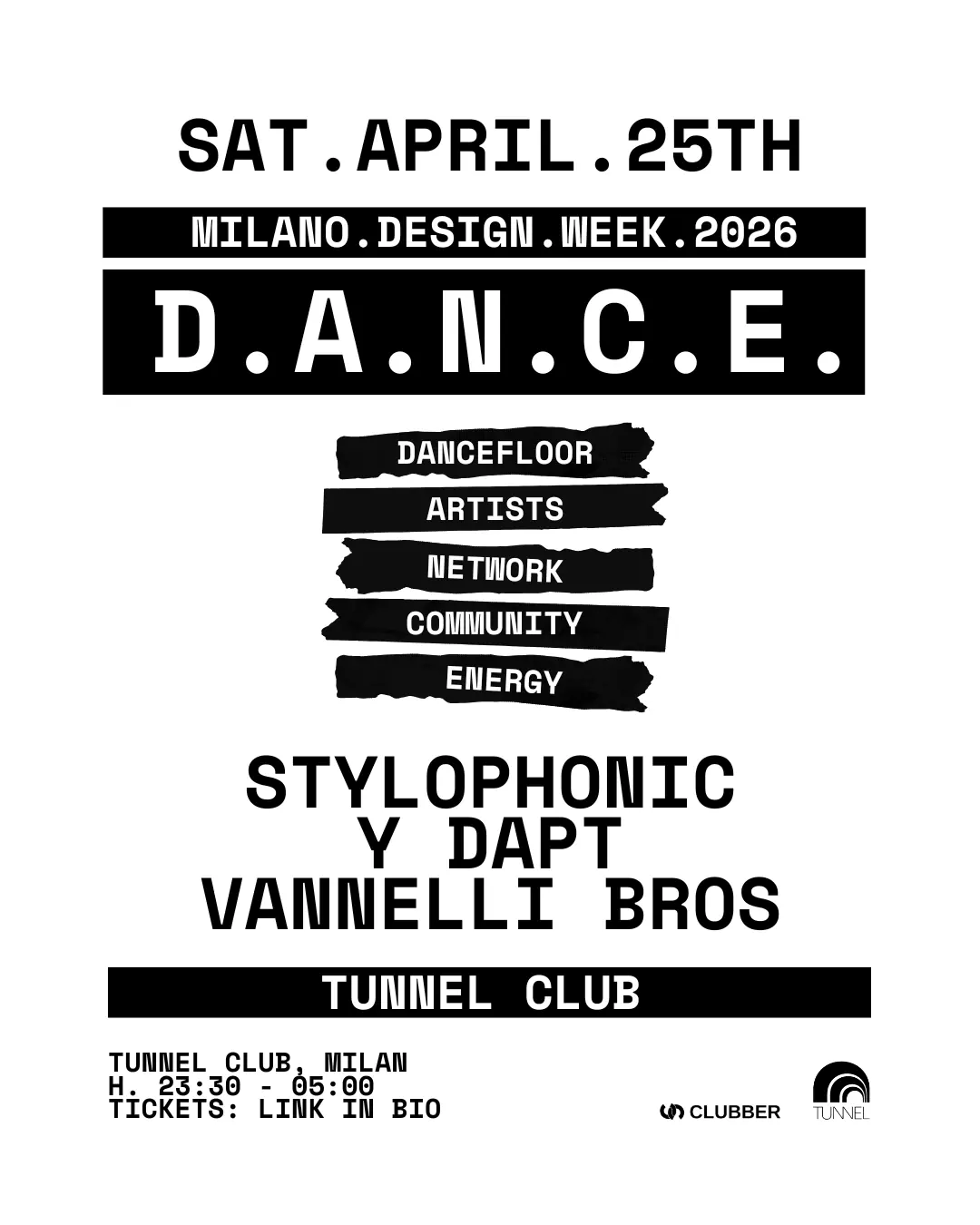 DANCE MDW26: STYLOPHONIC, Y Dapt, Vannelli Bros x Milano Design Week 2026