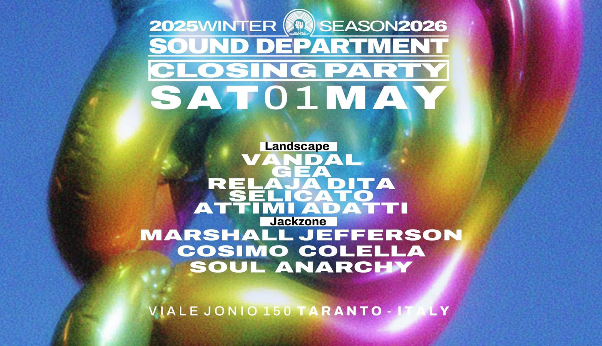 May 1 Closing Party with Vandal, GEA, RELAJA DITA and Marshall Jefferson