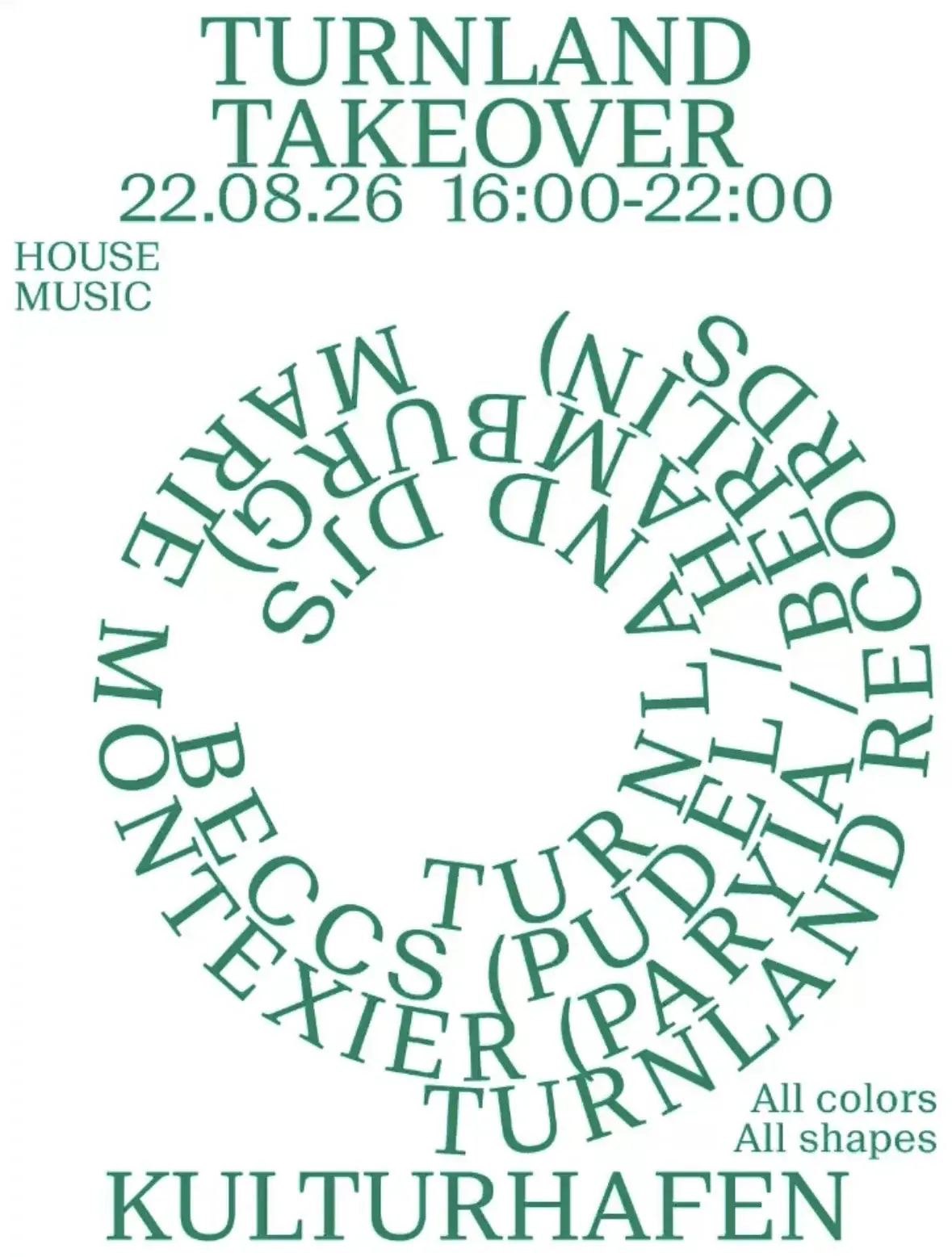 TURNLAND TAKEOVER with Marie Montexier, beccs, Turnland DJs