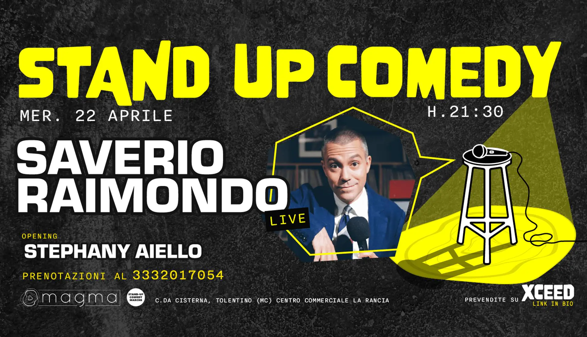 MITTWOCH 22. APRIL – Saverio Raimondo – STAND UP COMEDY im MAGMA