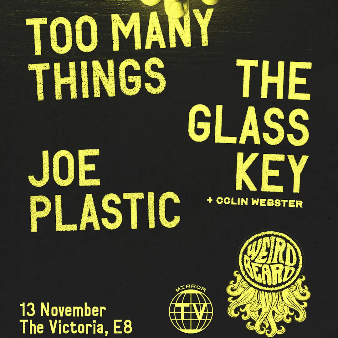 TOO MANY THINGS + THE GLASS KEY + JOE PLASTIC