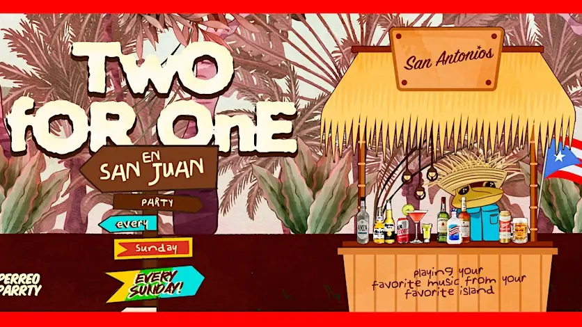 2-for-1 in San Juan - Latin Sunday Party @ Reggaeton Bar San Antonios