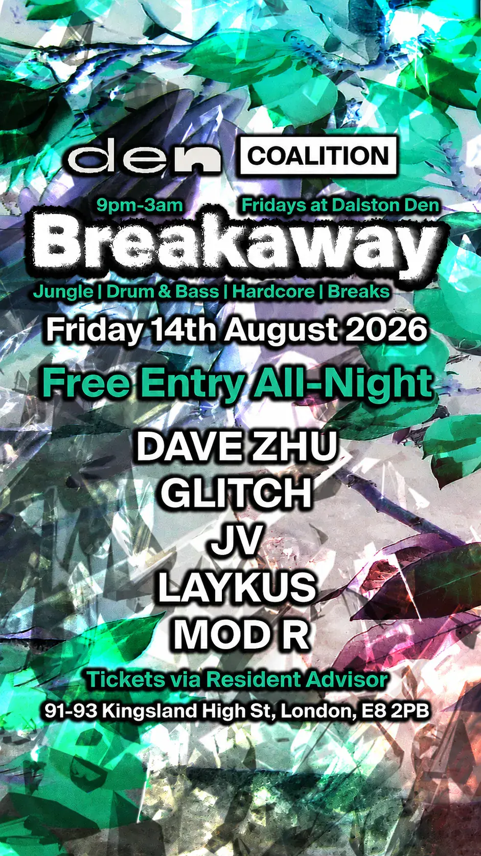 Breakaway - FREE ENTRY BEFORE 12AM - Jungle / Drum & Bass