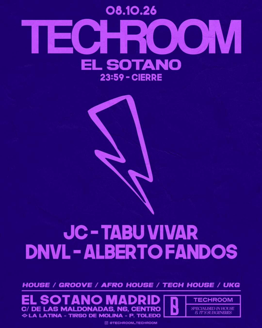TECHROOM: JC, Danny Valen, Alberto Fandos, Tabu Vibar