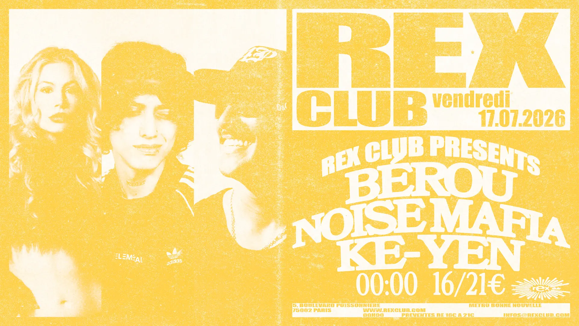 Rex Club presents: Bérou, Noise Mafia, KE-YEN
