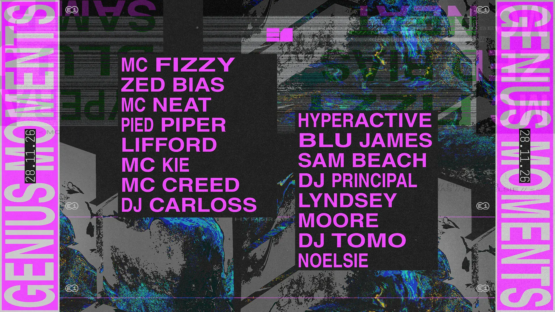 25 Years of Genius CRU: MC Fizzy, Zed Bias, MC Neat