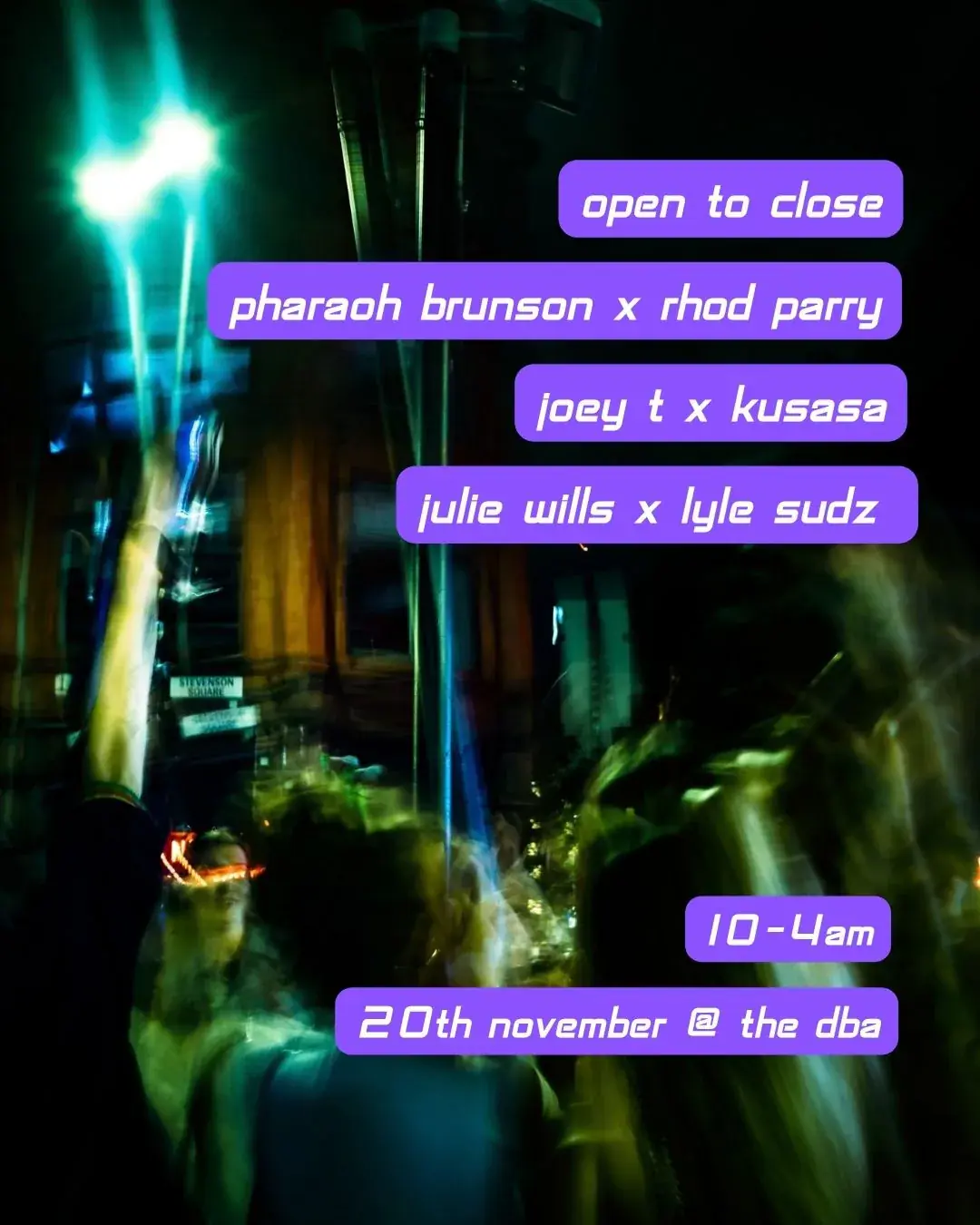 Open To Close at The DBA