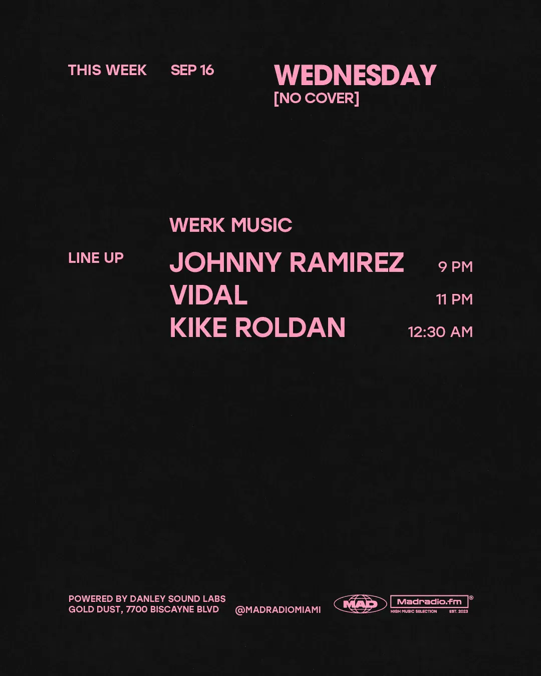 WERK MUSIC: JOHNNY RAMIREZ / Vidal / Kike Roldan