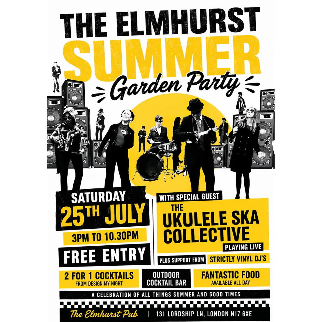 Summer Garden free Party with The Ukulele Ska Collective & Strictly Vinyl DJs