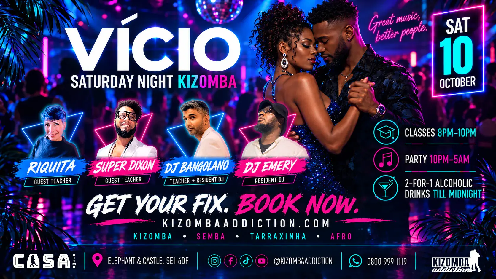 VÍCIO: Kizomba-Kurse und Party am Samstag in London
