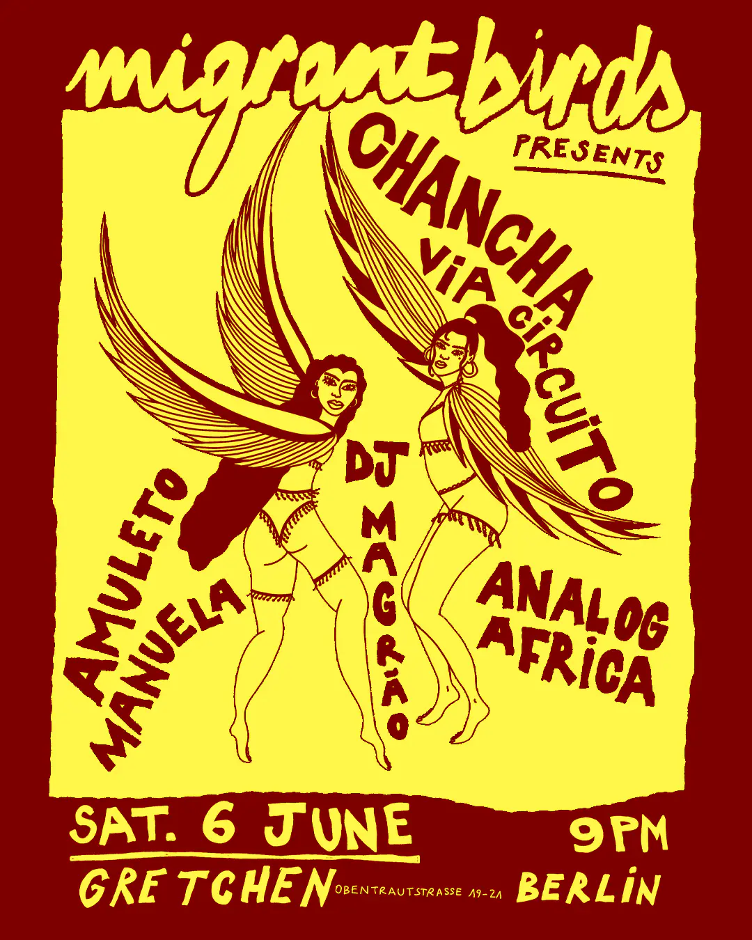 Migrant Birds presents: Chancha Via Circuito, Analog Africa, Amuleto Manuela & Dj Magräo