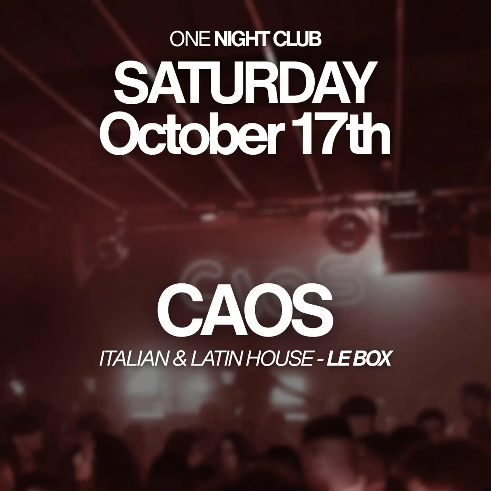 CAOS - SATURDAY / One (Le Box)