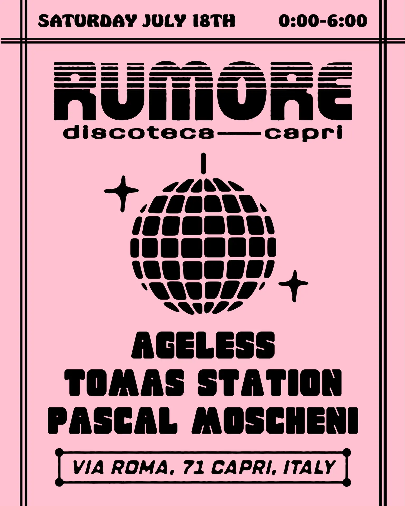 Rumore Season 26 Party N°24 W / AGELESS, Tomas Station & Pascal Moscheni