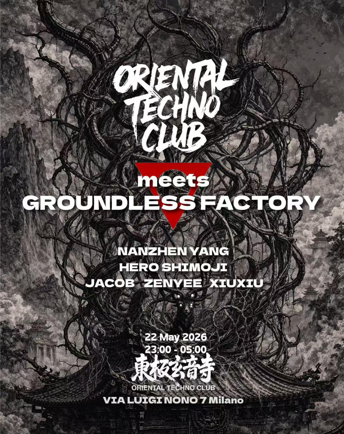 Oriental Techno Club meets Groundless Factory: HERO SHIMOJI, Jacob, XiuXiu, Zenyee - Tickets on RA