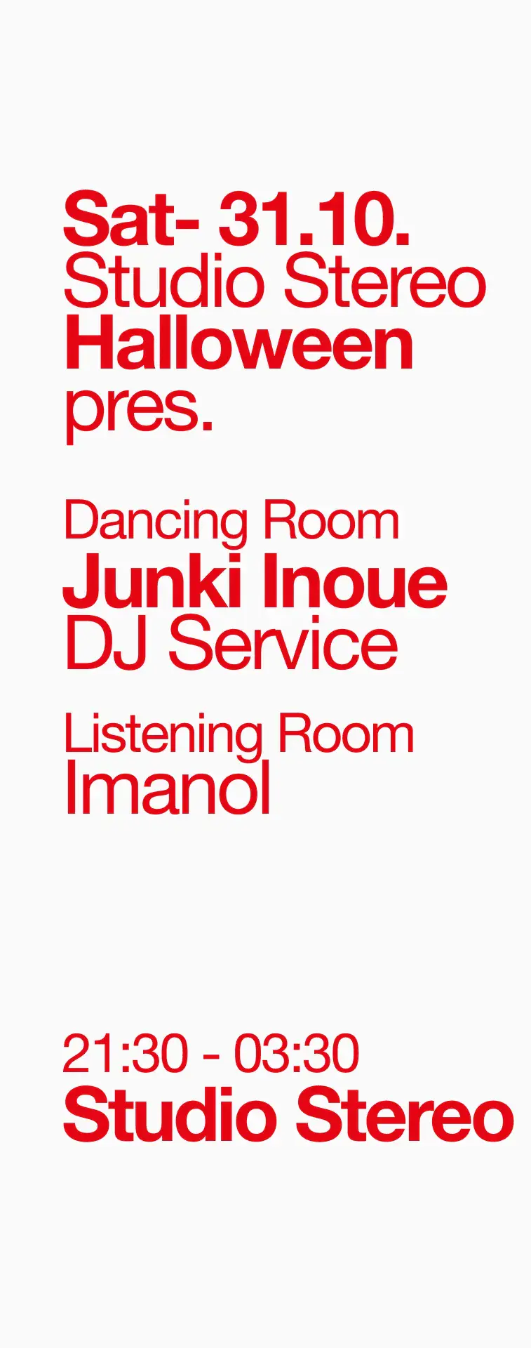 Studio Stereo Halloween pres. Junki Inoue (extended set)