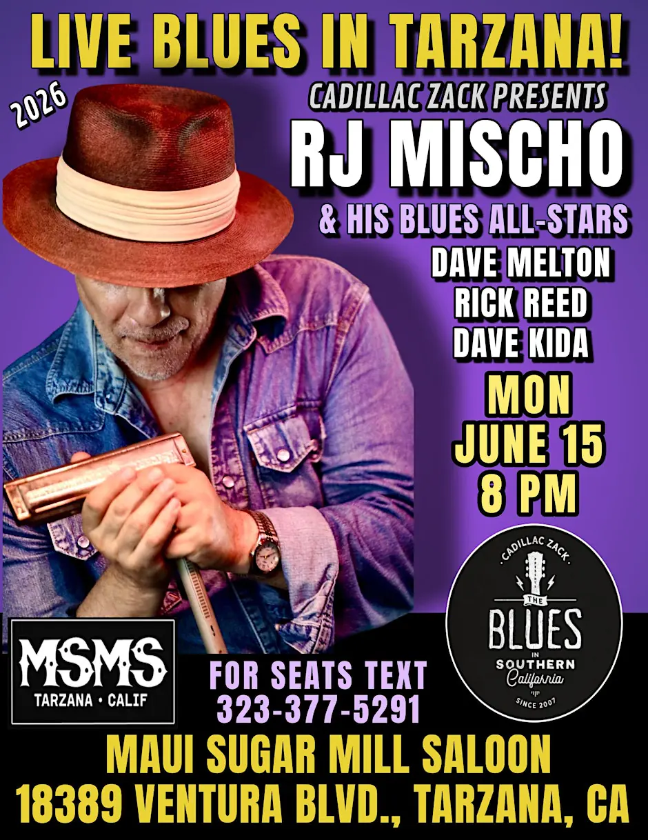 RJ MISCHO & HIS BLUES ALLSTARS - INCREDIBLE HARP & GUITAR - in Tarzana!