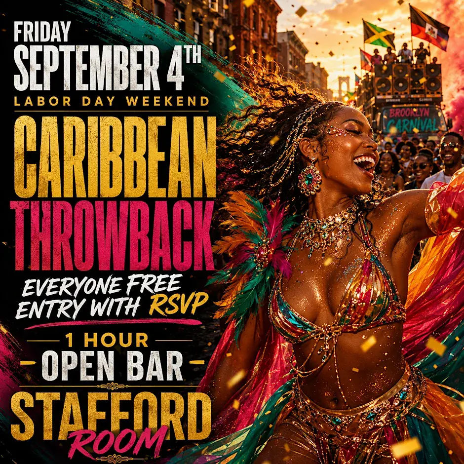 Labor Day Weekend Caribbean Throwback: Free Entry with RSVP