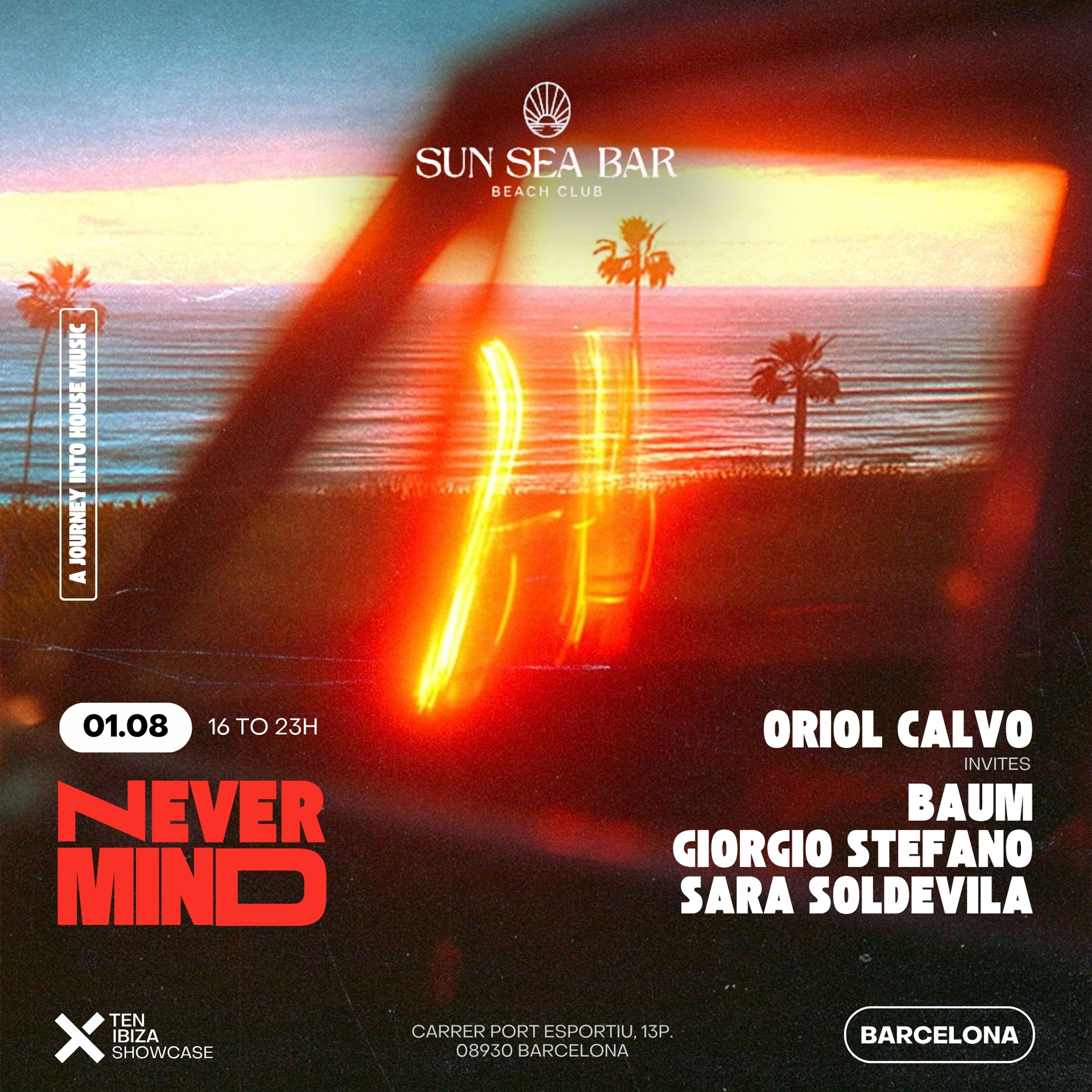 FREE OPEN AIR BEACH PARTY! NEVERMIND by TEN Ibiza
