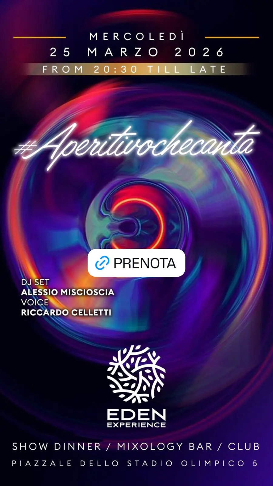 APERITIVO CHE CANTA en Eden Experience