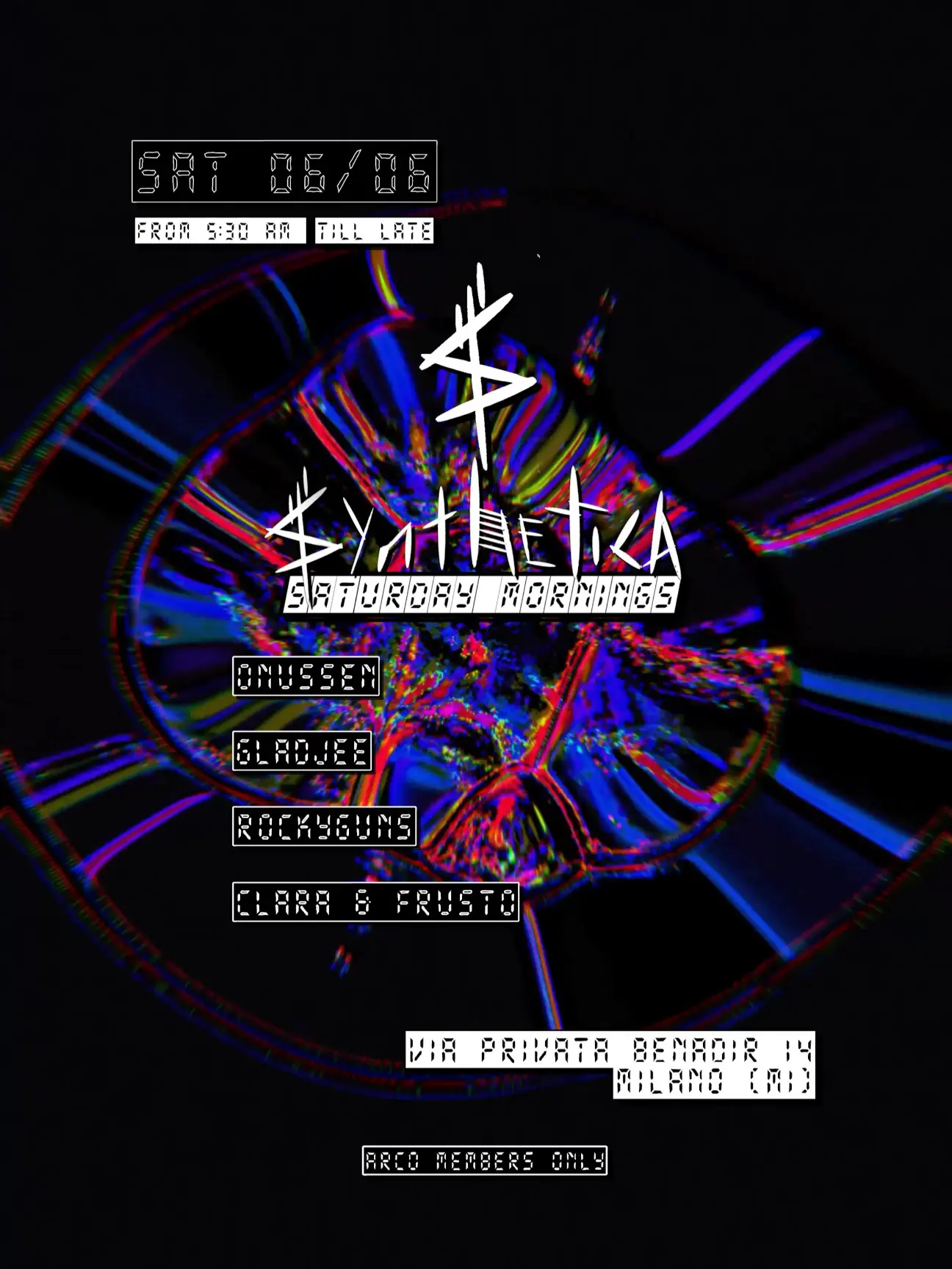 Synthetica • Saturday morning with GLADJEE, OnusseN, ROCKYGUNS, Clara & Frusto