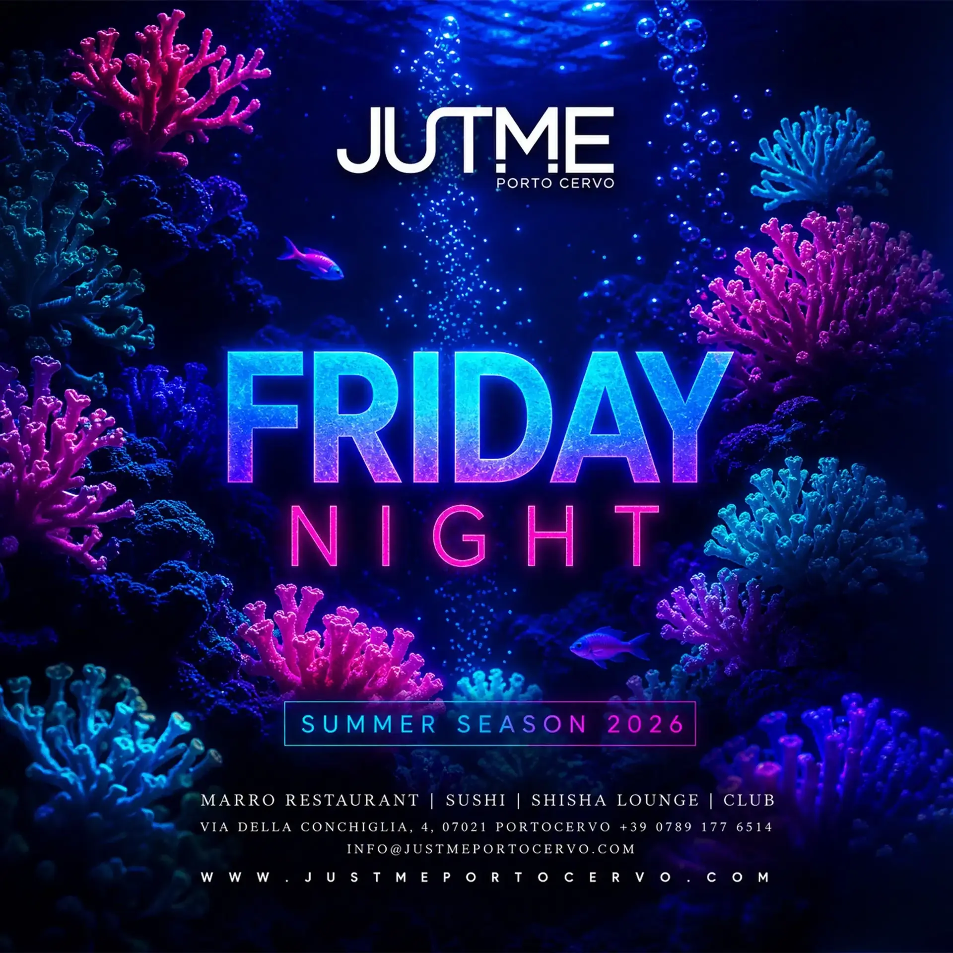 Viernes en el JUST ME de Porto Cervo
