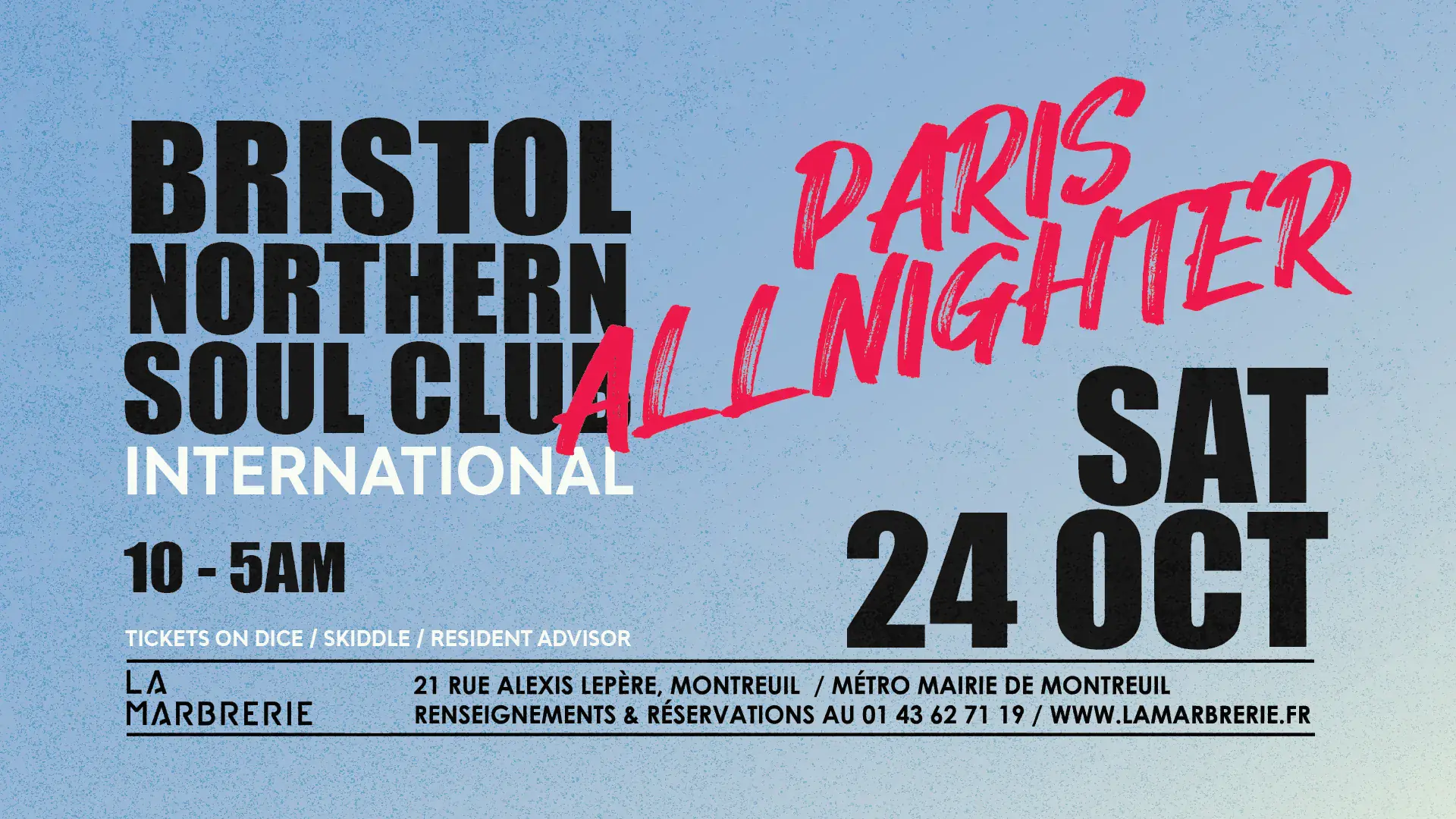 Bristol Northern Soul Club Paris Allnighter