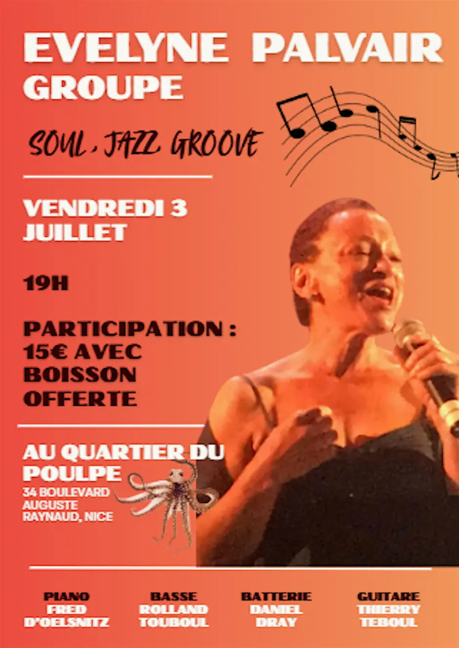 Concert live soul, jazz: Evelyne Palvair