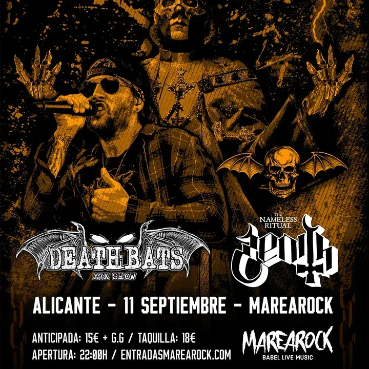 ZENITH (TRIBUTO A GHOST) DEATHBATS (TRIBUTO A AVENGED SEVENFOLD) - MAREAROCK ALICANTE