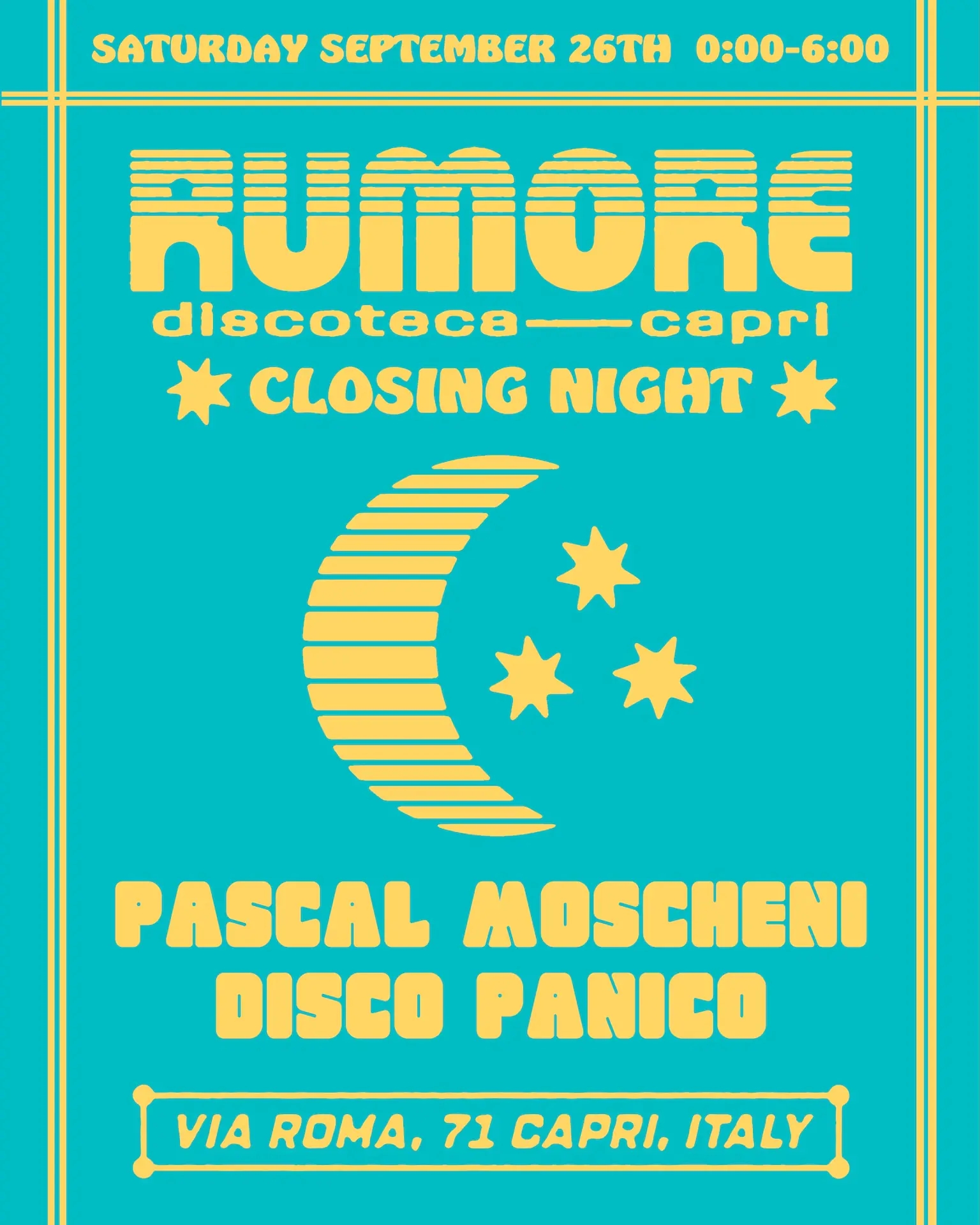 Rumore Season 26 Party N°45 W / Pascal Moscheni & Disco Panico