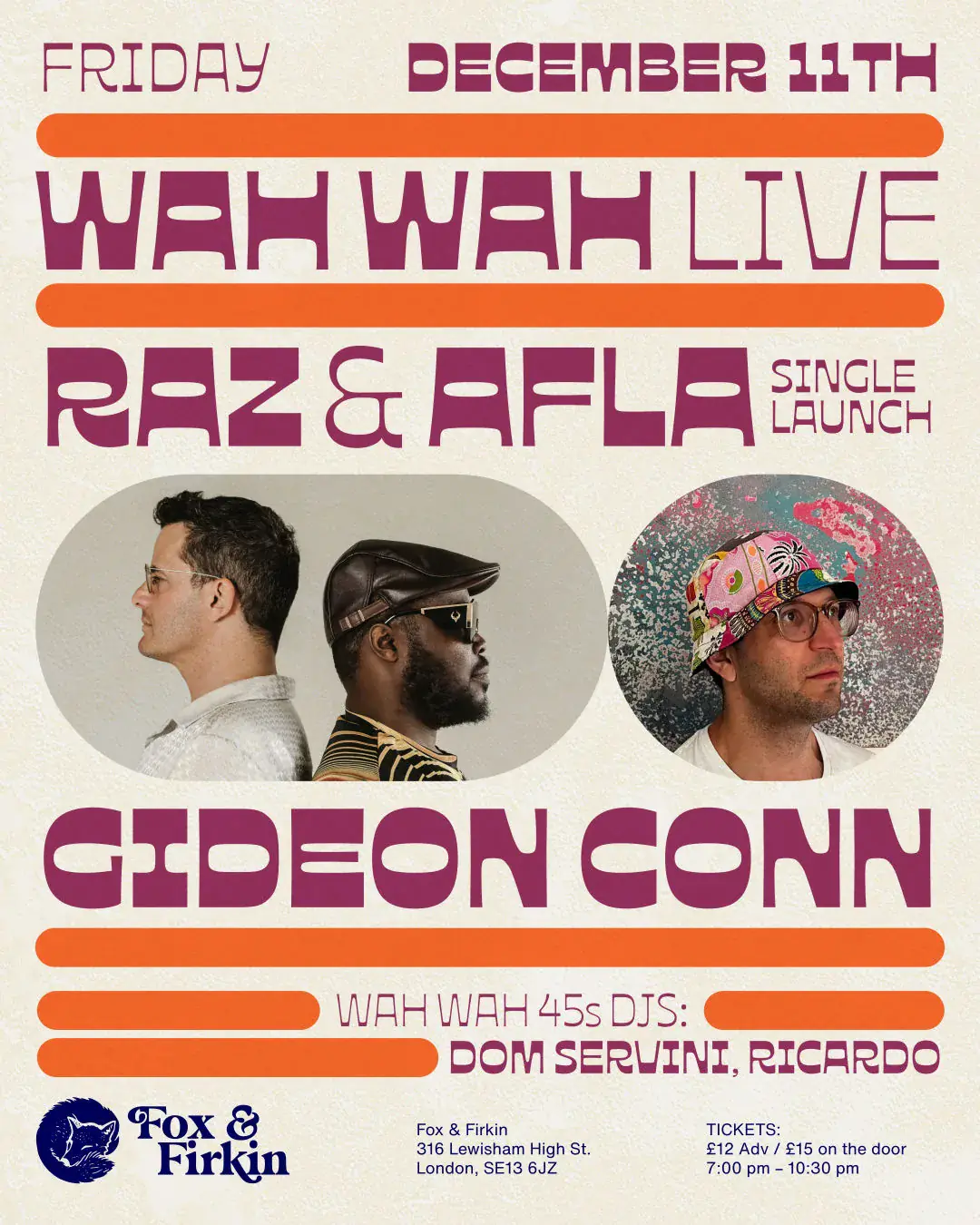 Wah Wah Live: Raz & Afla + Gideon Conn