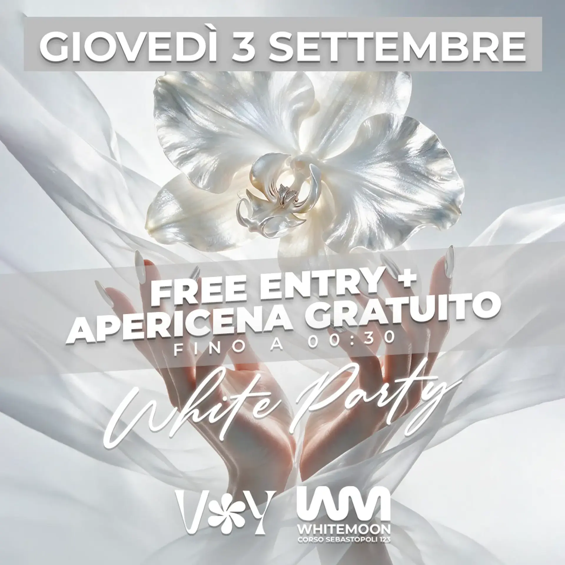 27 AGOSTO - VOY WHITE PARTY FREE ENTRY FINO ALL'1