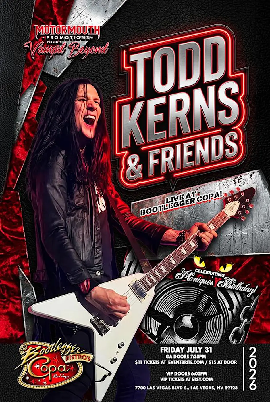 Todd Kerns & Friends live at Bootlegger Copa!