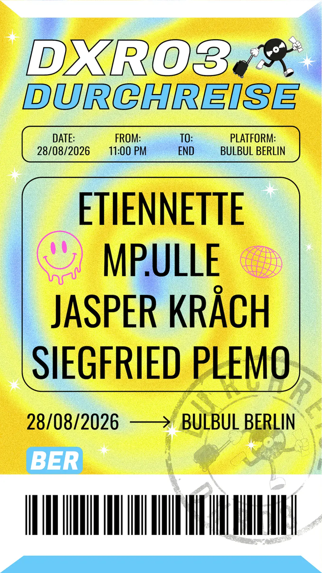 Durchreise: mp.ulle, Etiennette, Jasper Kråch, Siegfried Plemo