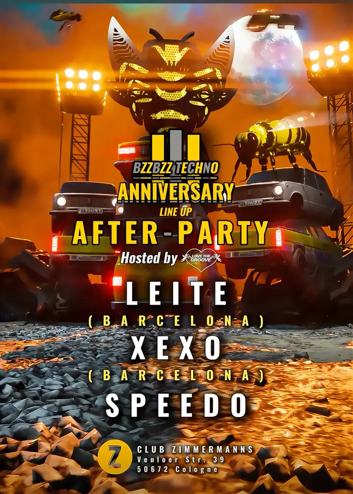BZZBZZ TECHNO 3 YEAR ANNIVERSARY AFTERHOUR