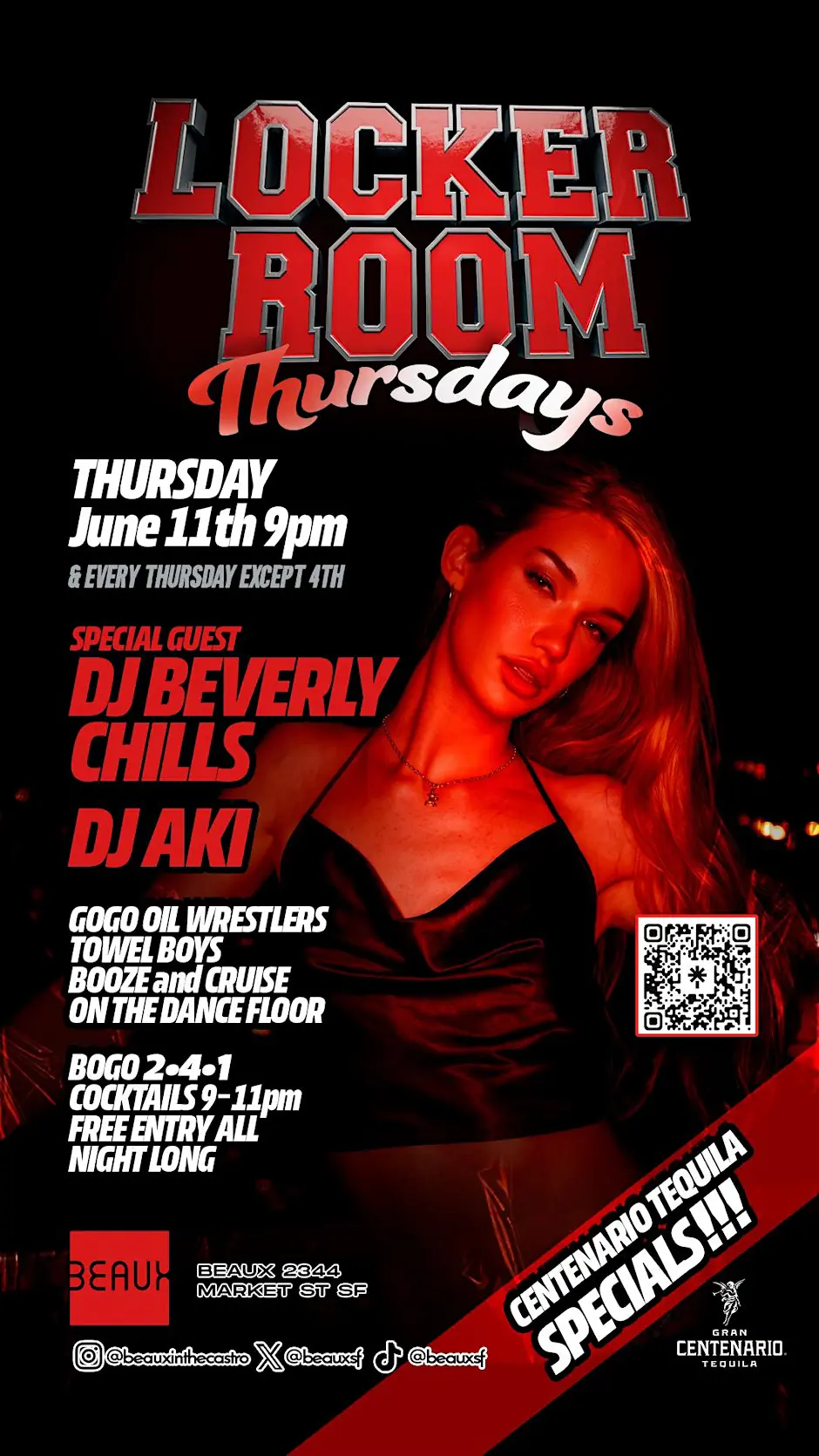 DJ BEVERLY CHILLS + DJ Aki Locker Room Gogo Oil Wrestling FREE PARTY