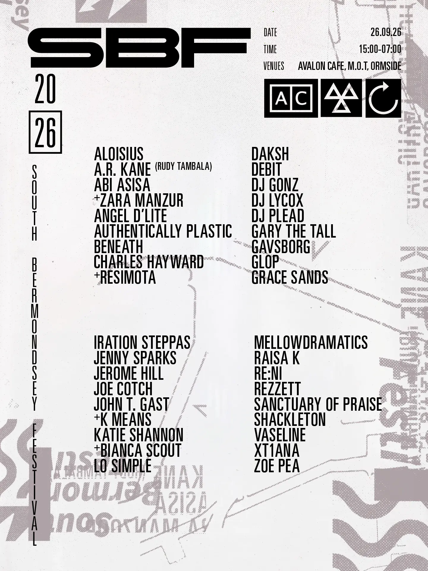 ✹ SBF'26 ✹ Avalon, M.O.T & Ormside ✹