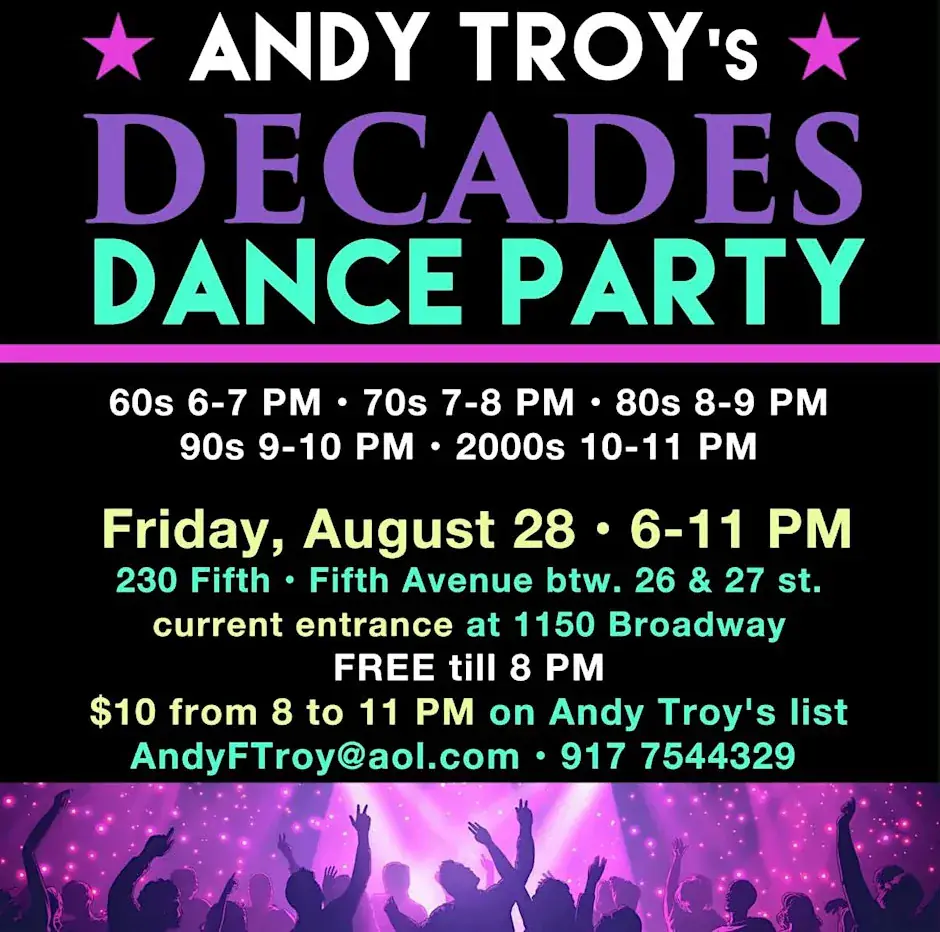 Decades Dance Party at 230 Fifth, Free till 8PM!