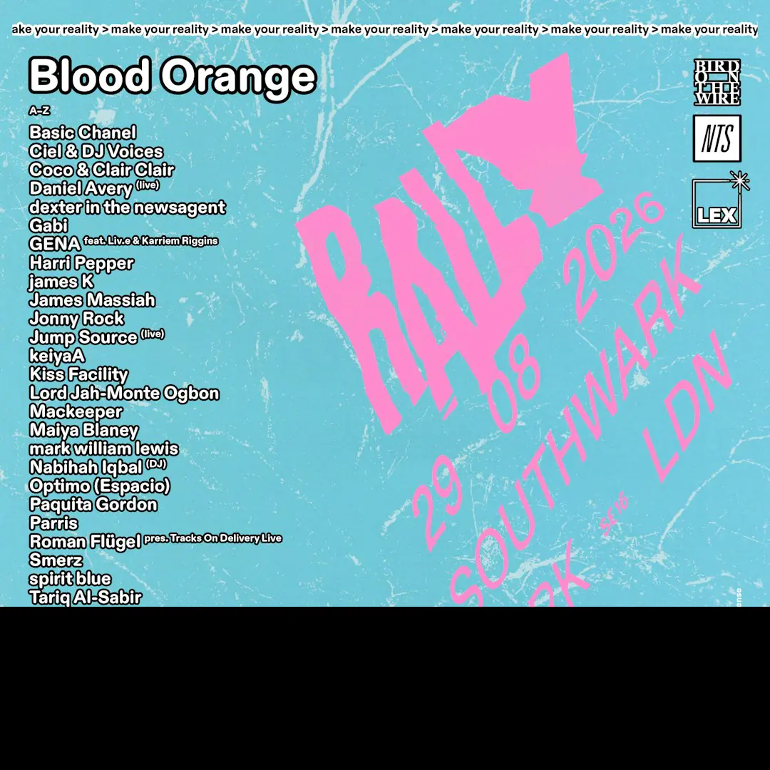 RALLY 2026: Blood Orange, Smerz, Daniel Avery, james K, Coco & Clair Clair, Optimo & more
