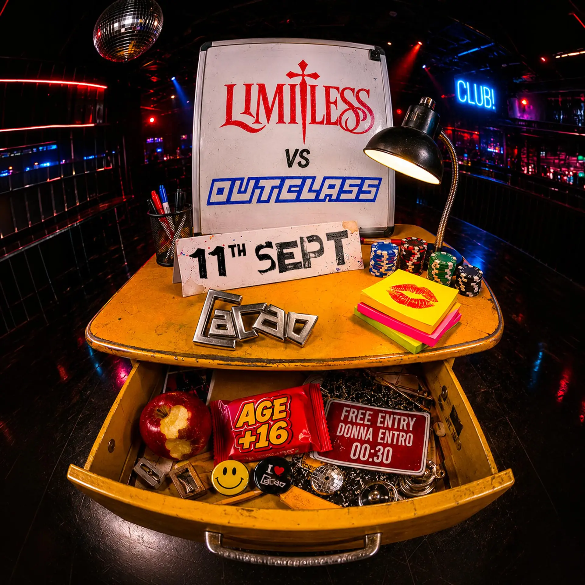 LIMITLESS vs OUTCLASS - CACAO (FREE ENTRY DONNA ENTRO 00:30 IN LISTA)