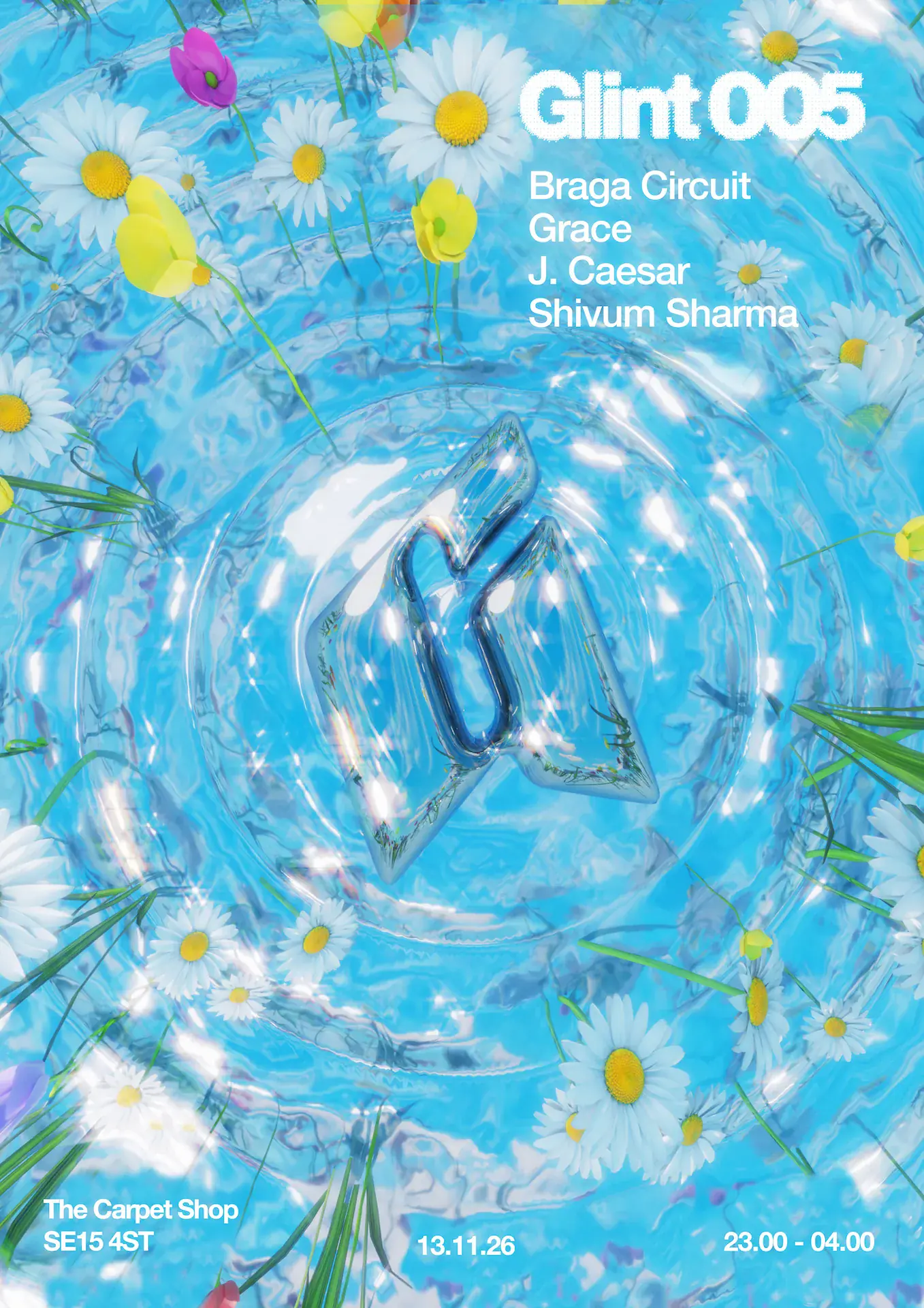 Glint 005 mit Braga Circuit, Grace, J. Caesar + Shivum Sharma