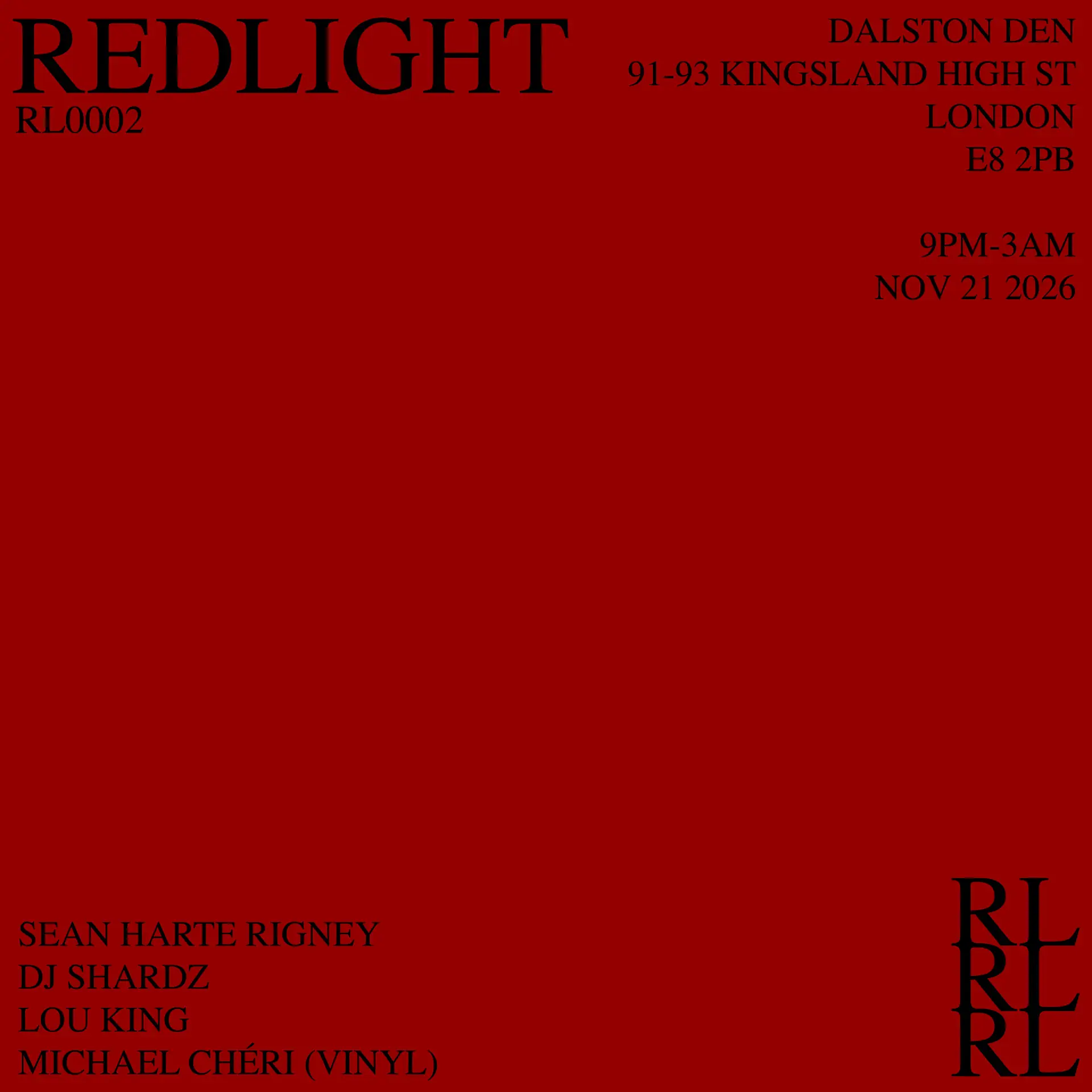 RL0002 : Sean Harte Rigney, DJ Shardz, Lou King, Michael Chéri