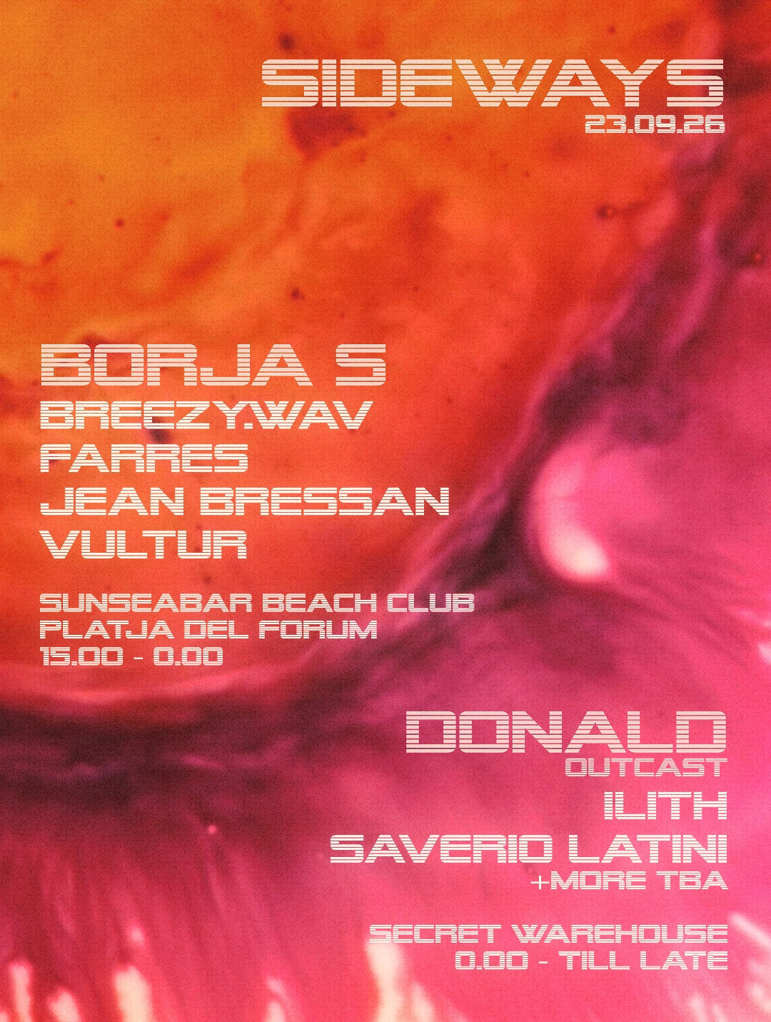 (FREE BEACH PARTY) SIDEWAYS w / / Borja S