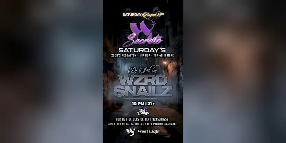 West Eight Saturdays (Reggaeton / Hip Hop / Top 40!)(Free Before 11pm)