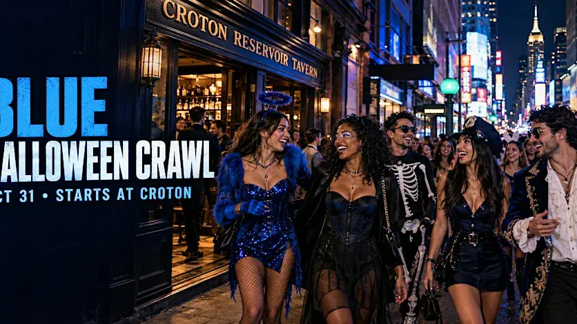 Blue Halloween Bar Crawl NYC 2026 | Times Square to East Village Party