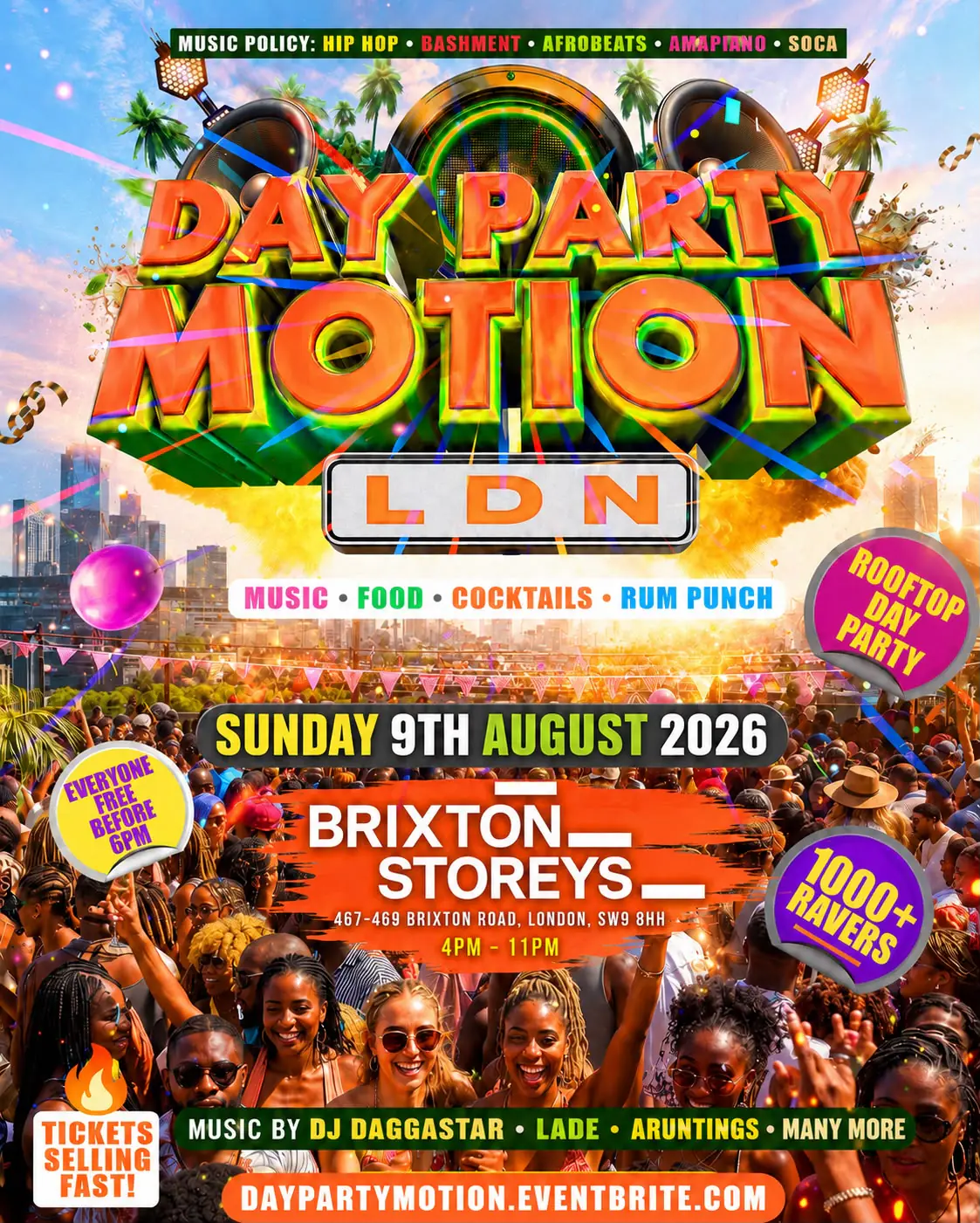 Jamaican Independence - Rooftop Day Party - Everyone Free Before 6PM