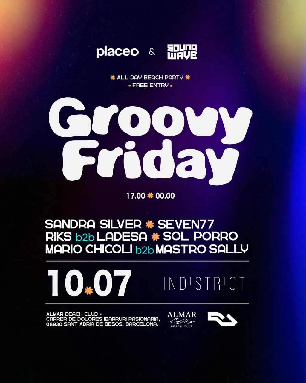 Placeo & Soundwave pres. Groovy Friday - FREE BEACH PARTY