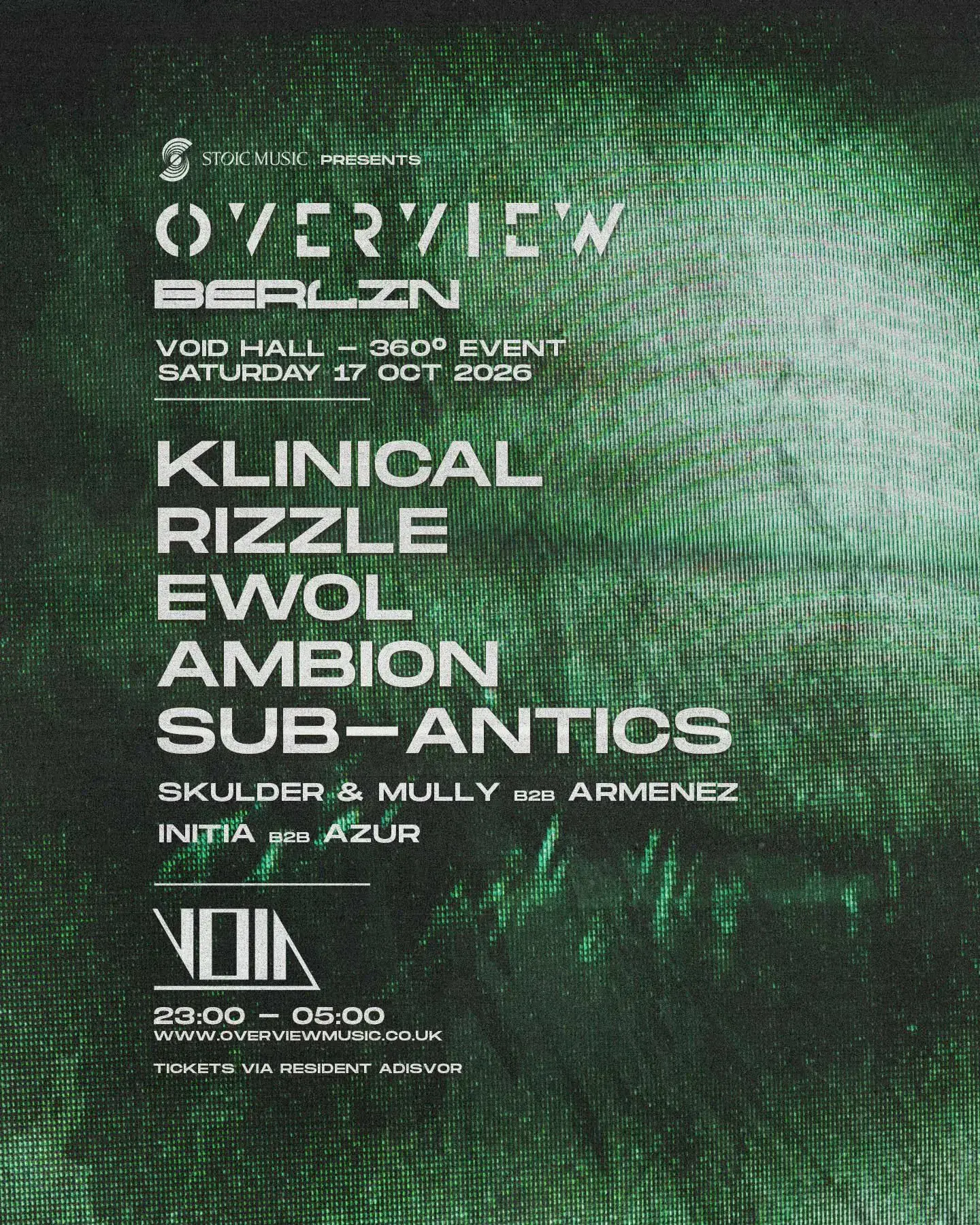 Stoic Music pres. Overview Berlin with Klinical, Rizzle, Ewol, Ambion, Sub-Antics