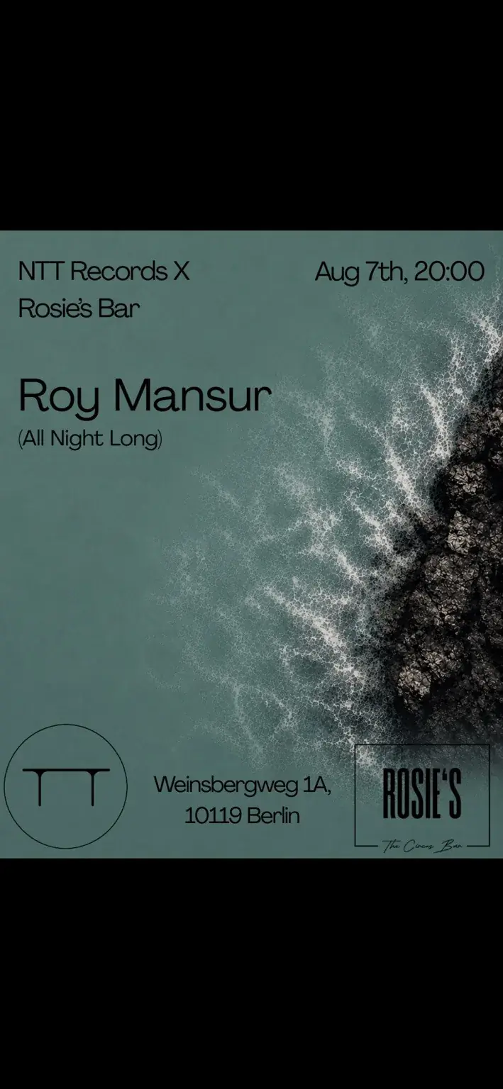 !FREE ENTRY! NTT Records X Rosie's Bar: Roy Mansur all Night long