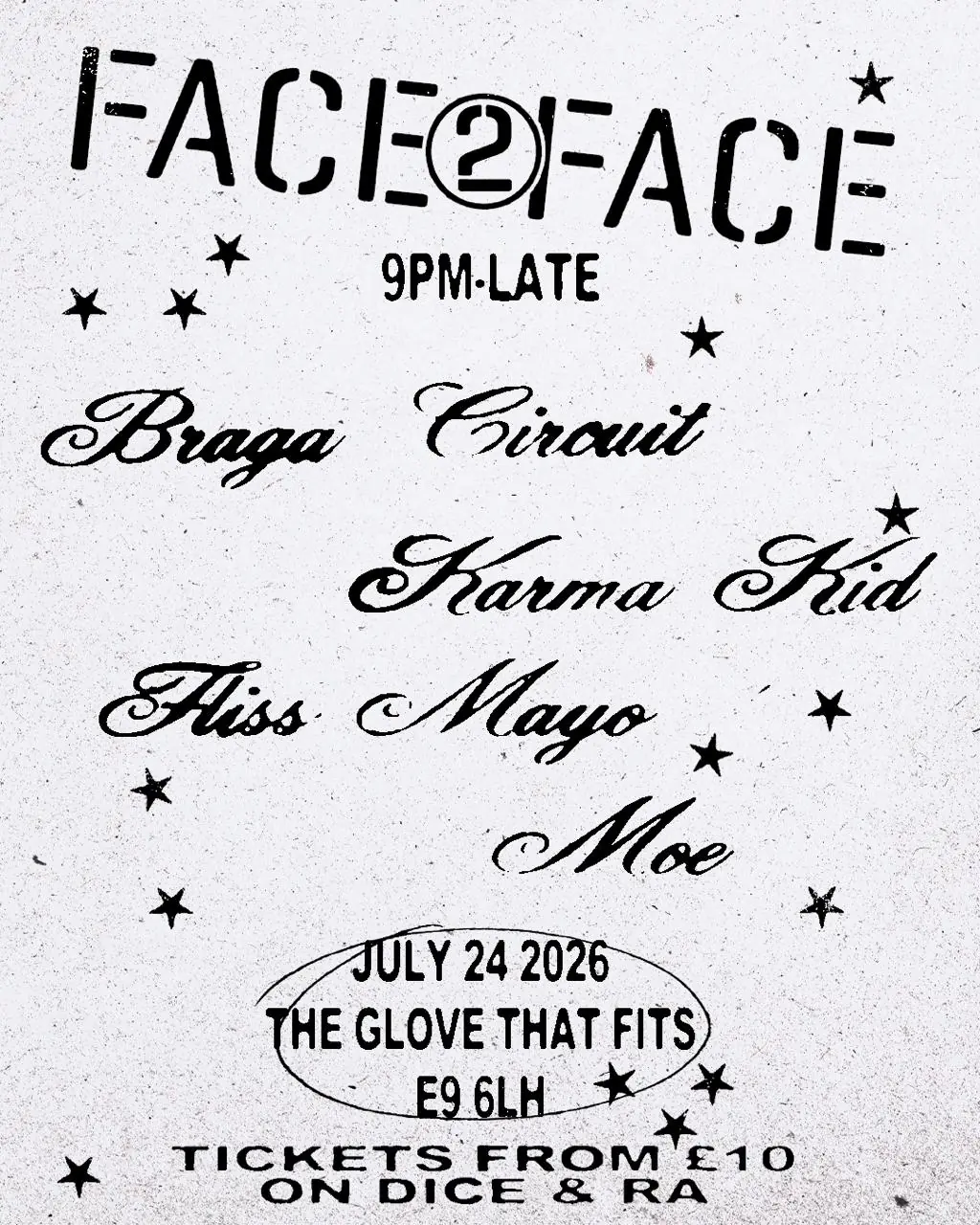 Face 2 Face: Braga Circuit, Karma Kid, Fliss Mayo, Moe